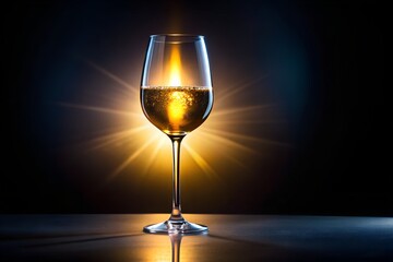 Golden hour toast with sparkling wine in warm elegant celebration scene