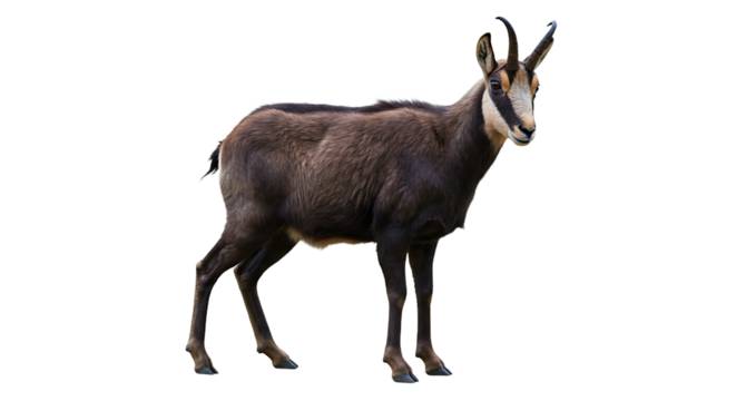 Majestic Chamois Profile Dark Coat Short Horns Alert Gaze