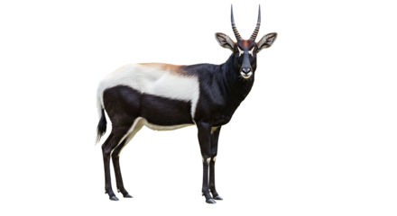 Majestic Sable Antelope with Striking Black and White Markings Standing Tall