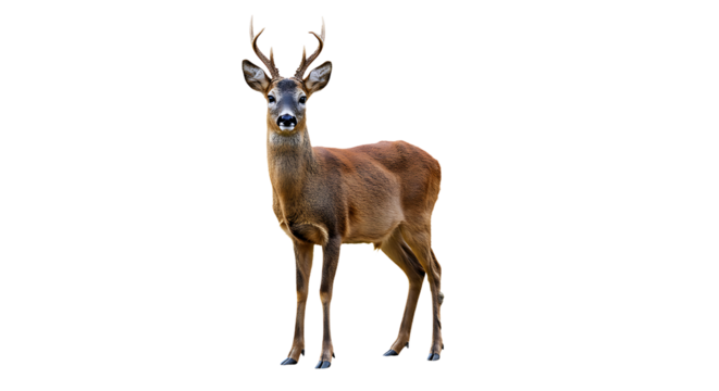 Majestic Roe Deer Buck with Antlers Front View