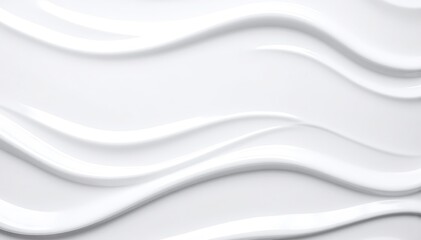 A soft, white background featuring gentle, flowing waves that create a serene and calming atmosphere, perfect for minimalist designs or soothing visuals.