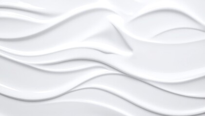Obraz premium A soft, flowing white background with gentle waves creates a serene and calming atmosphere, perfect for minimalist designs or elegant presentations.