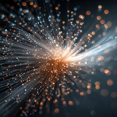 Close-Up of Fiber Optics with Shallow Depth of Field for Minimalist Photography