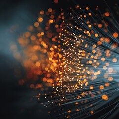 Close-Up of Fiber Optics with Shallow Depth of Field for Minimalist Photography