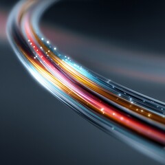 Minimalist High-Speed Internet Fiber Optic Cable Close-Up