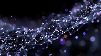 Minimalist AI Technology Visualization with Scattered Blue-Purple Dots