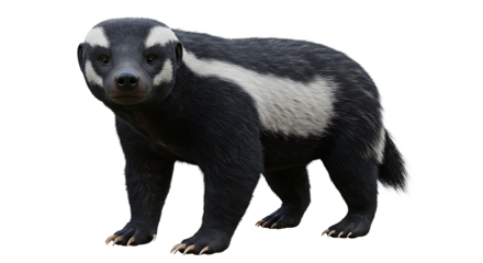 Alert European Badger with Distinctive White Markings and Sharp Claws