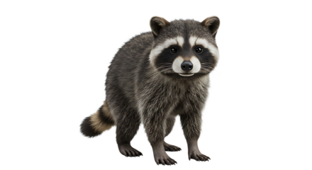 Detailed Portrait of a Curious Raccoon with Masklike Facial Markings