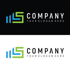 letter LS financial concept logo design vector template