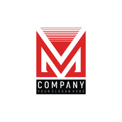 letter M modern concept logo design vector template