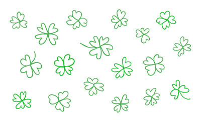 Rough clover leaf doodle on white background. Hand drawn illustration vector.