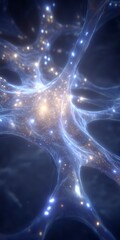 Glowing Neural Network  Abstract Science Background
