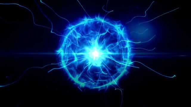abstract blue plasma sphere background