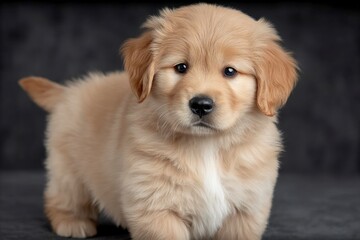 Adorable Golden Retriever Puppy  Fluffy Dog  Cute Pet  Studio Shot