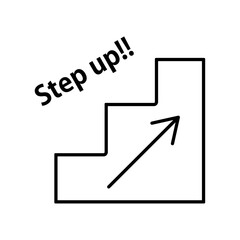 ステップアップのイラスト　黒