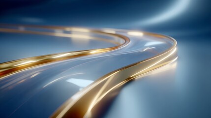 Abstract Gold and Silver Curves  Luxury Background  Elegant Design  Cinematic Lighting