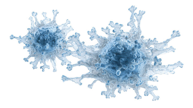 Microscopic view of antigen presenting cells showing mhc and t cell receptor binding in transparent background, perfect for scientific or medical projects