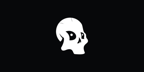 Simple Mascot of a Skull that look like a ghost, skull logo design vector