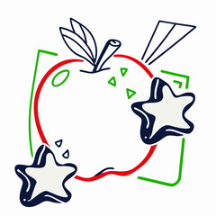 Back to School Apple Illustration, Modern Design