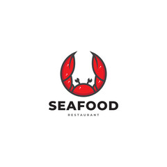 seafood restaurant crab and tuna fish for restaurant and eatery logo vector template