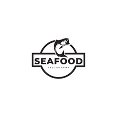 seafood restaurant crab and tuna fish for restaurant and eatery logo vector template