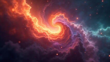 Obraz premium Swirling Galaxy Nebula With Stars