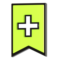 add bookmark 3d icon illustration