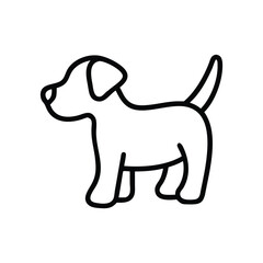 Super Simple Black and White Dog Line Drawing for Toddlers with Thick Outlines