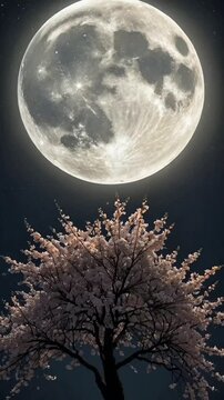 Blossoms Beneath the Full Moon

