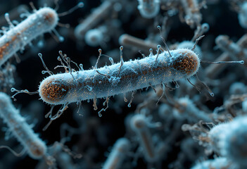 Mycobacterium Tuberculosis Bacteria in High Detail 3D