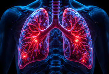 Damaged Human Lungs from Smoking – 3D Medical Illustration