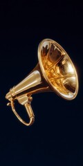 Fototapeta premium Antique Brass Horn Vintage Musical Instrument Golden Trumpet Sound Audio Announcement
