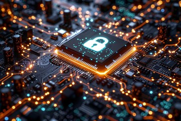 Cybersecurity Chip: Shielding Digital Circuitry with Advanced Encryption and Vigilant Protection
