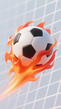 soccer ball with fire