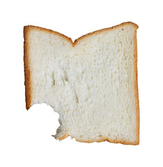 bite slice bread isolated