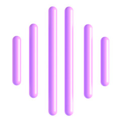 Abstract Element Purple Green 3d icon illustration