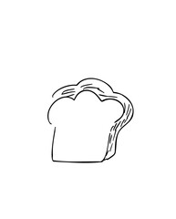 食パン_手書きイラスト_線画｜White Bread_Hand-drawn Illustration_Line Art