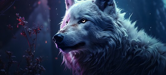 Galaxy Version of white wolf world , ai generative