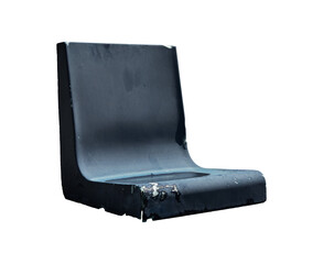 broken outdoor plastic chair isolated