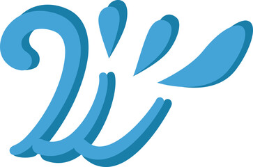 Blue Ocean Wave Illustration for Summer