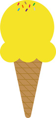 Cute Ice Cream Illustration for Summer Concept