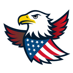 american eagle with american flag