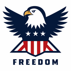 American bald eagle freedom logo design