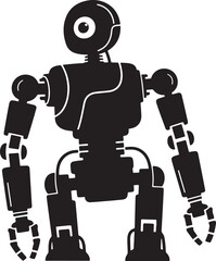 Silhouette of Futuristic Machine Robot in Vector Format