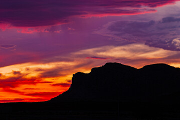 New Mexico mountain silhouettedd
