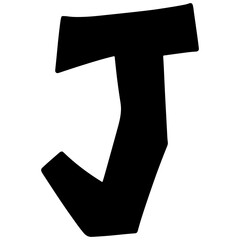 hand drawn vector typography of J