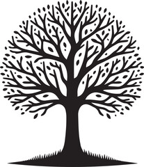 Obraz premium tree silhouette vector, tree logo vector illustration ,tree silhouette vector icon design