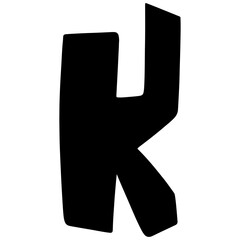 hand drawn vector typography of K