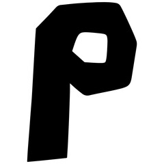 hand drawn vector typography of P
