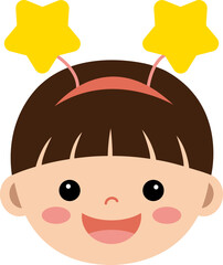 별 머리띠를 한 남자 아이 벡터